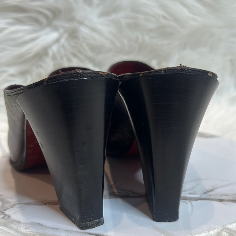 EUC Donald Pliner Perlie Italian Black Leather Embroidered Western Mules, 7.5M - Picture 5 of 14